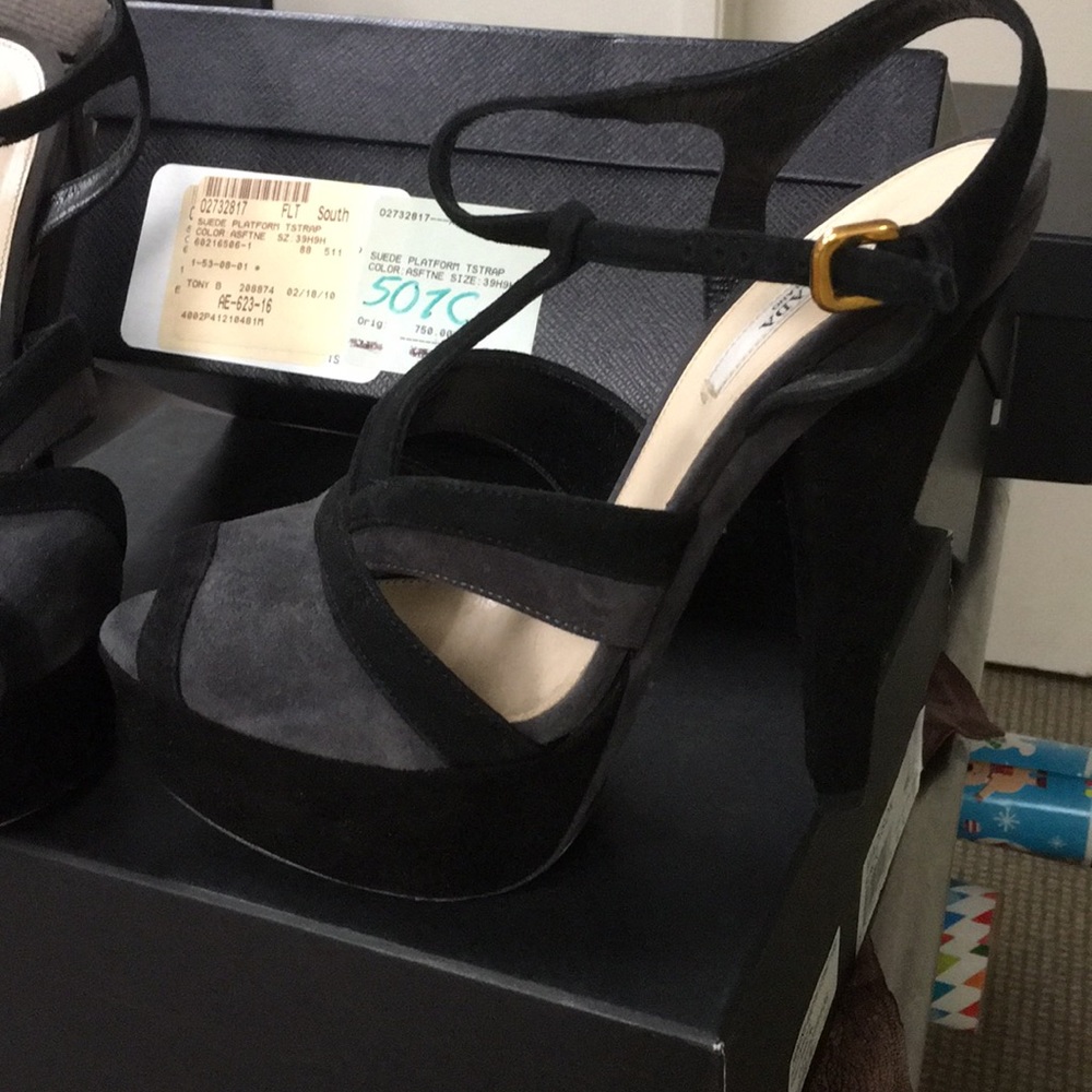 Prada Suede Platform T-Strap - Picture 6 of 8